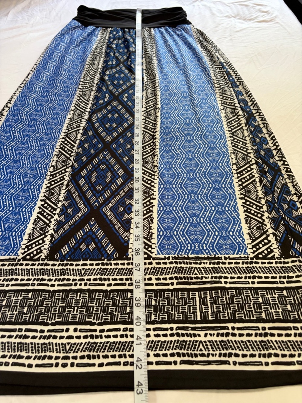 Alyx Women's Black Waist Maxi Skirt with Blue Pattern - Picture 6 of 6